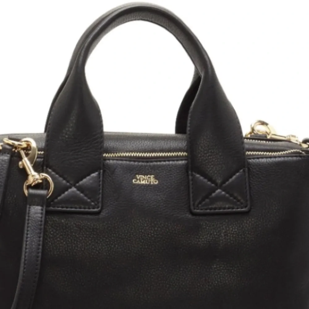 Vince Camuto Jayde Satchel‎ Black Leather Crossbody Bag